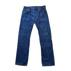 Levi's 501 Button Fly Jens Jeans/Pants 35X34; Darker Blue